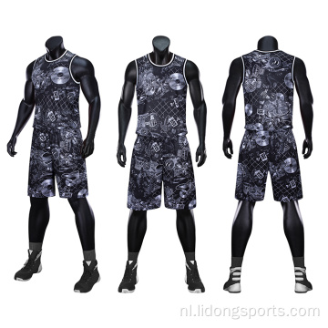 Sublimatie basketbal uniform ontwerp voor team